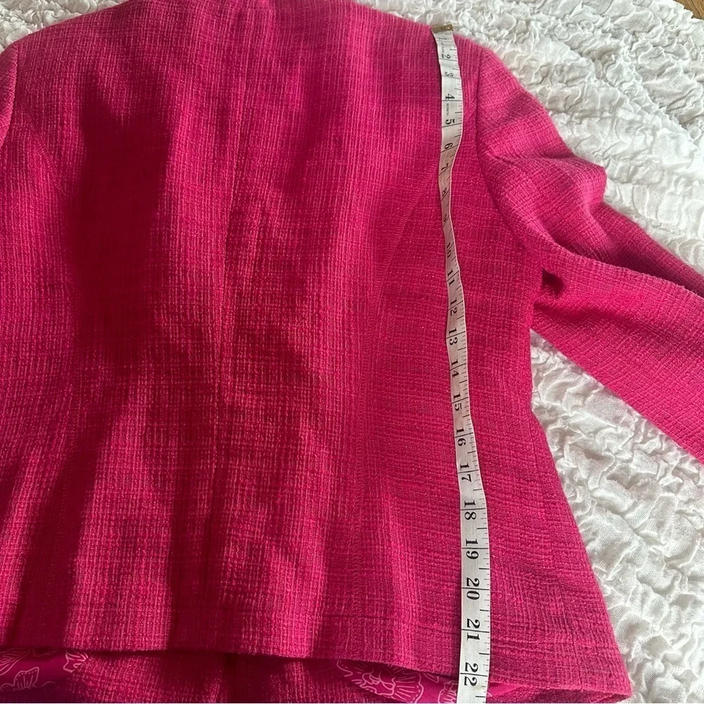 Pink Textured Blazer Jacket Womens Size 12 Workwear Lined Button Front